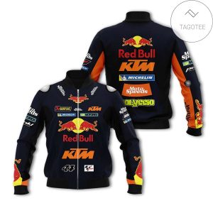 Red Bull Ktm Motorcycle Racing Team 3D Bomber Jacket Red Bull Racing Bomber Jacket