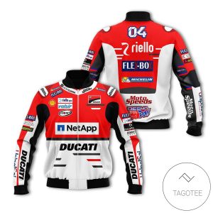 Red Netapp Motocross Branded Unisex Racing 3D Bomber Jacket Motocross Bomber Jacket