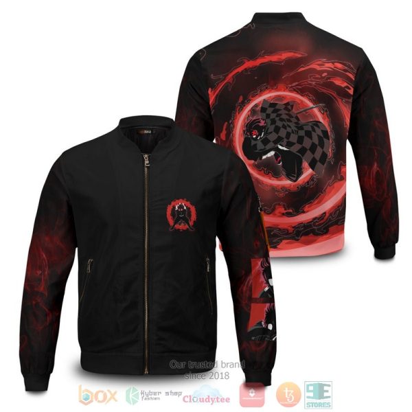 Red Tanjiro Bomber Jacket Demon Slayer Kimetsu no Yaiba Bomber Jacket