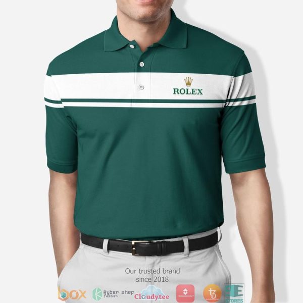 Rolex Green White Polo Shirt Rolex Polo Shirts