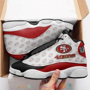San Francisco 49Ers Nfl Football Team White Red Air Jordan 13 Shoes 2 San Francisco 49Ers Air Jordan 13 Shoes