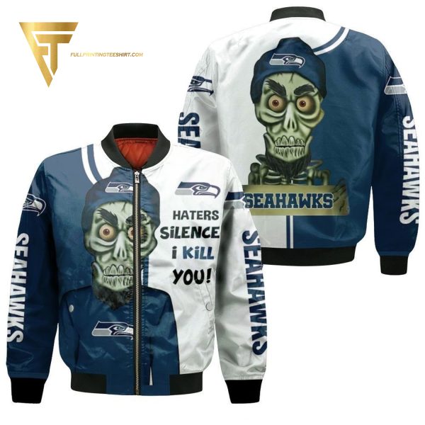 Seattle Seahawks Haters Silence I Kill You Achmed Bomber Jacket Seattle Seahawks Bomber Jacket