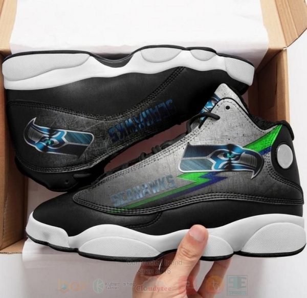 Seattle Seahawks Nfl Big Logo Football Team Air Jordan 13 Shoes Seattle Seahawks Air Jordan 13 Shoes