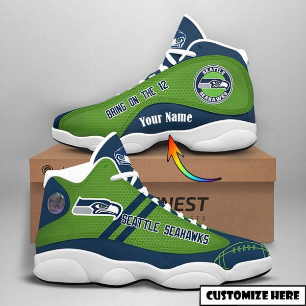 Seattle Seahawks Nfl Custom Name Air Jordan 13 Shoes Seattle Seahawks Air Jordan 13 Shoes