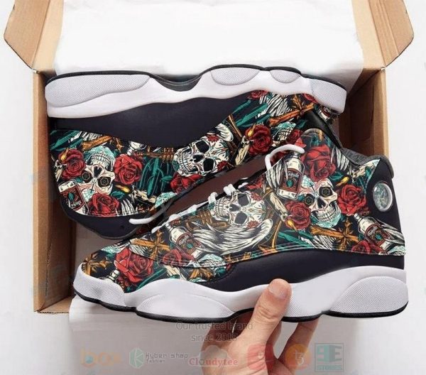 Skull Tattoo Pattern 13 Sneakers Xiii Air Jordan 13 Shoes Skull Air Jordan 13 Shoes