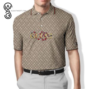 Snake Gucci Logo All Over Print Premium Polo Shirt Gucci Polo Shirts