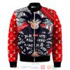 Son Goku Supreme Louis Vuitton Pattern Bomber Jacket Dragon Ball Bomber Jacket