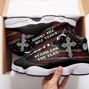 Stand For The Flag Kneel For The Cross All Over Printed Air Jordan 13 Sneakers The Cross Air Jordan 13 Shoes