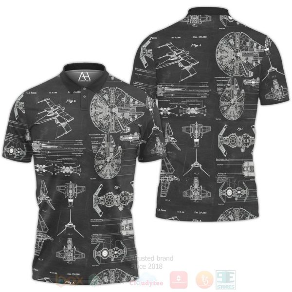 Star Wars Patent Blacks Polo Shirt Star Wars Polo Shirts