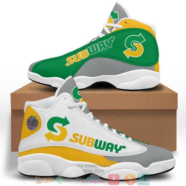 Subway Logo Bassic Air Jordan 13 Sneaker Shoes Subway Air Jordan 13 Shoes