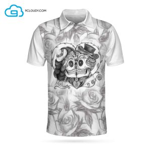 Sugar Skull Drawing Love Full Printing Polo Shirt Skull Polo Shirts