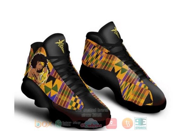 Super Nurse Melanated African Pattern Air Jordan 13 Shoes Nurse Air Jordan 13 Shoes