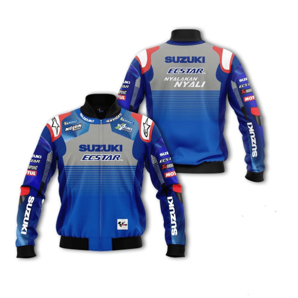 Suzuki Ecstar Blue Bomber Jacket Suzuki Bomber Jacket