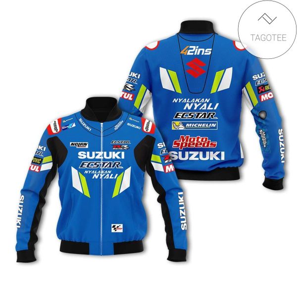 Suzuki Ecstar Motorcycle Racing Team 3D Bomber Jacket Suzuki Bomber Jacket