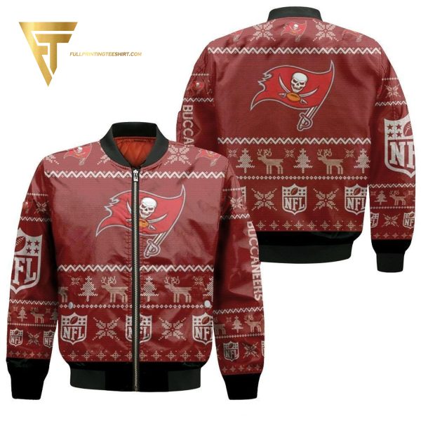 Tampa Bay Buccaneers Ugly Christmas Full Print Bomber Jacket Tampa Bay Buccaneers Bomber Jacket