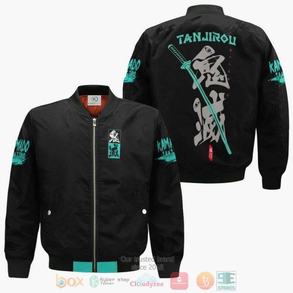 Tanjiro Kamado Demon Slayer Anime Costume Black Bomber Jacket Demon Slayer Kimetsu no Yaiba Bomber Jacket