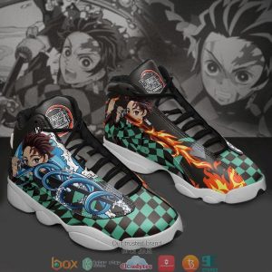 Tanjiro Water And Fire Demon Slayer Anime Air Jordan 13 Sneaker Shoes Demon Slayer Kimetsu no Yaiba Air Jordan 13 Shoes