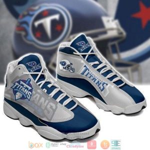 Tennessee Titans Football Team Nfl Big Logo 6 Gift Air Jordan 13 Sneaker Shoes Tennessee Titans Air Jordan 13 Shoes