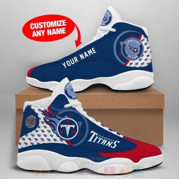 Tennessee Titans Nfl Custom Name Air Jordan 13 Shoes 2 Tennessee Titans Air Jordan 13 Shoes
