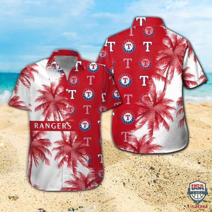 Texas Rangers Palm Tree Hawaiian Shirt - Tagotee