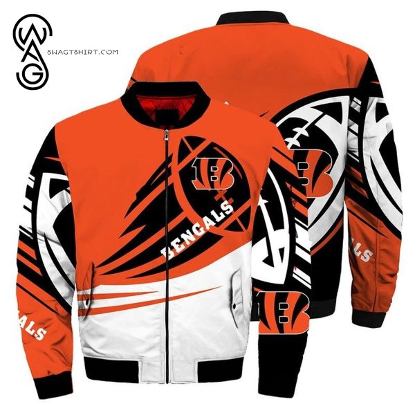 The Cincinnati Bengals Nfl All Over Printed Bomber Jacket Cincinnati Bengals Bomber Jacket