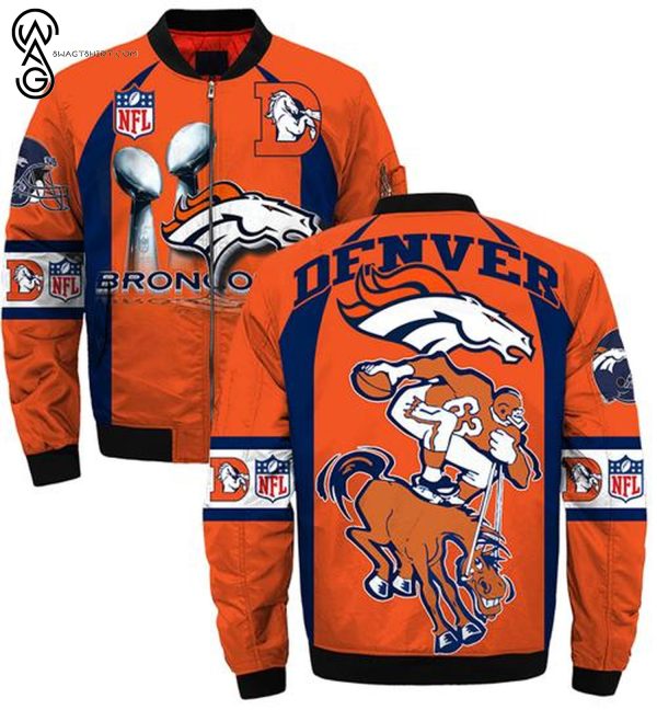 The Denver Broncos All Over Printed Bomber Jacket Denver Broncos Bomber Jacket