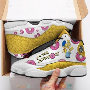 The Simpsons Cartoon Yellow White Air Jordan 13 Shoes The Simpsons Air Jordan 13 Shoes