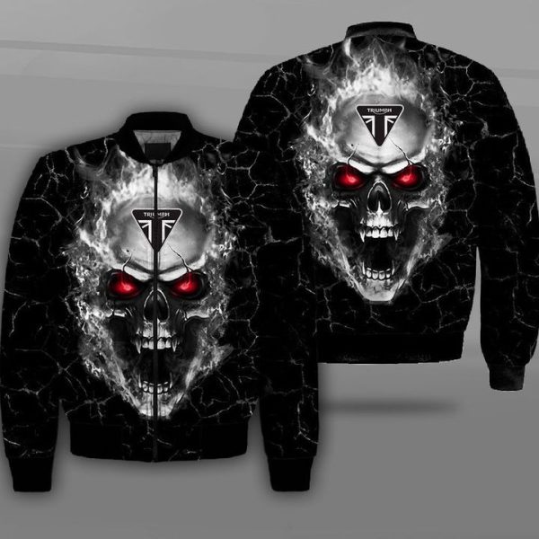 Triumph Fire Skull Bomber Jacket Skull Bomber Jacket