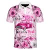 Truck Pumpkin Flowers In October We Wear Pink Breast Cancer Polo Shirt Breast Cancer Awareness Polo Shirts