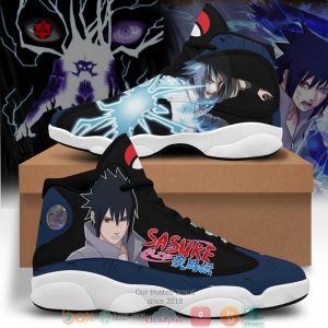 Uchiha Sasuke Naruto Anime Air Jordan 13 Sneaker Shoes Naruto Shippuden Air Jordan 13 Shoes