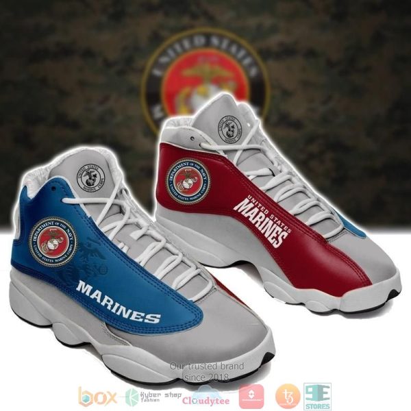 United States Marine Corps Big Logo 28 Gift Air Jordan 13 Sneaker Shoes US Marine Corps Air Jordan 13 Shoes