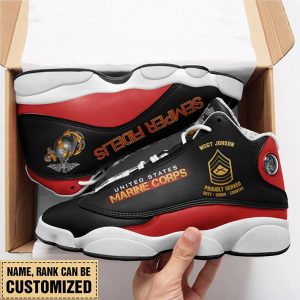 United States Marine Corps Semper Fidelis Custom Name And Rank Air Jordan 13 Shoes US Marine Corps Air Jordan 13 Shoes