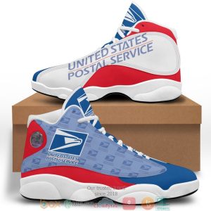 Usps United States Postal Service Logo Pattern Air Jordan 13 Sneaker Shoes Usps Air Jordan 13 Shoes