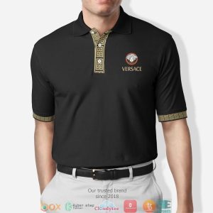 Versace Black Simple Polo Shirt Versace Polo Shirts