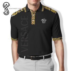 Versace Black Symbol All Over Print Premium Polo Shirt Versace Polo Shirts