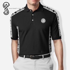 Versace Black White Stripes All Over Print Premium Polo Shirt Versace Polo Shirts