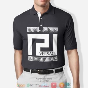 Versace Dark Grey Polo Shirt Versace Polo Shirts