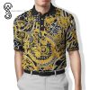Versace Gold Black Symbol All Over Print Premium Polo Shirt Versace Polo Shirts