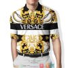 Versace Gold Pattern Black Polo Shirt Versace Polo Shirts