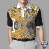 Versace Golden Pattern 3D Polo Shirt Versace Polo Shirts