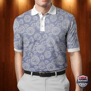 Versace Logo Pattern 3D Polo Shirt Versace Polo Shirts