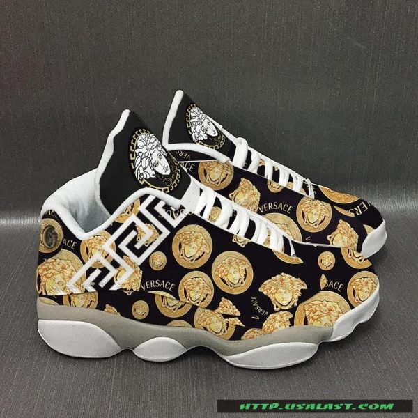 Versace Logo Pattern Air Jordan 13 Shoes Versace Air Jordan 13 Shoes