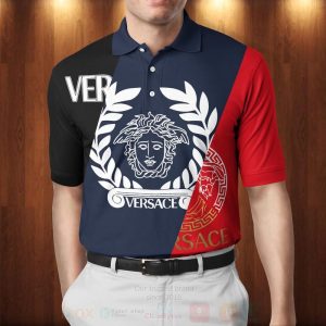 Versace Medusa Navy Red Black Polo Shirt Versace Polo Shirts