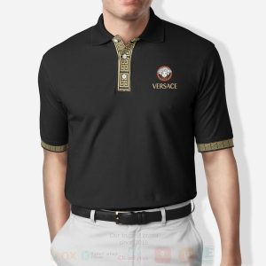 Versace Patterns Black Polo Shirt Versace Polo Shirts