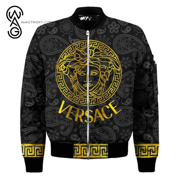 Versace Yellow All Over Print Bomber Jacket Versace Bomber Jacket