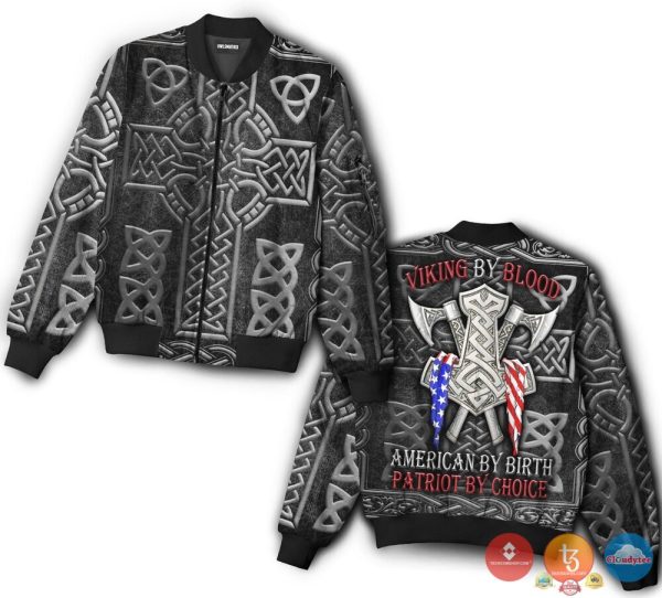 Viking By Blood American By Birth Patriot By Choice Bomber Jacket Viking Bomber Jacket