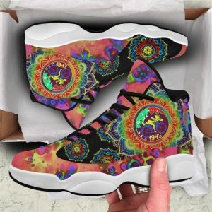 Vintage Mandala Mushroom Colorful All Over Printed Air Jordan 13 Sneakers Mushroom Air Jordan 13 Shoes