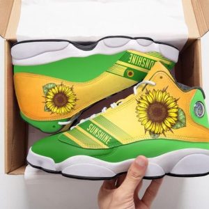 Vintage Sunflower All Over Printed Air Jordan 13 Sneakers Sunflower Air Jordan 13 Shoes