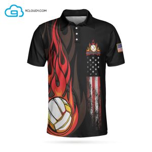 Volleyball Flame Full Printing Polo Shirt