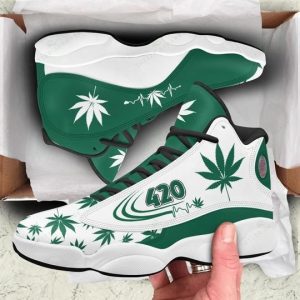 Weed Leaf 420 Heartbeat All Over Printed Air Jordan 13 Sneakers Weed Air Jordan 13 Shoes